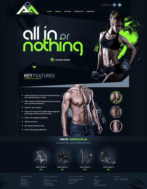 exercise equipment web design.